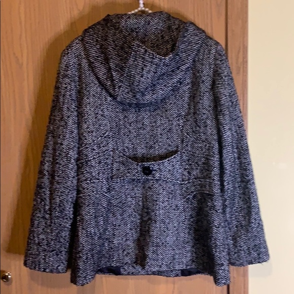 Tweed hoodie Pea Coat with spare buttons - Picture 6 of 8